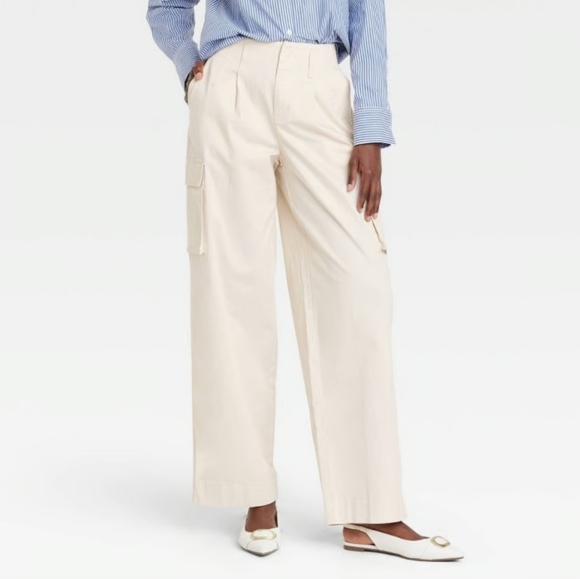New A New Day Cargo Pant In Vanilla Size Woman's 14 - Picture 1 of 5